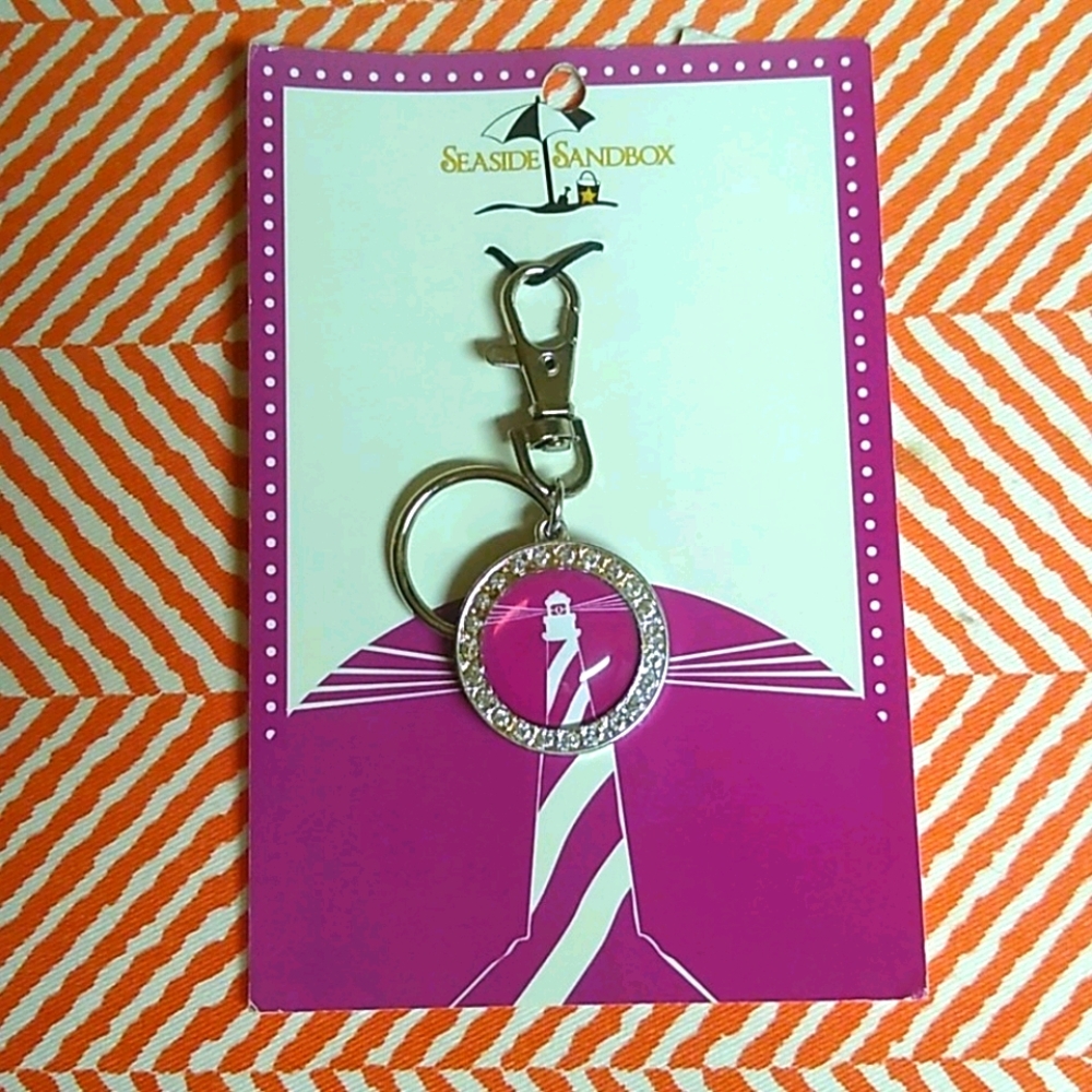 😻 3 For $15 Purple Lighthouse Cabochon Key Ring